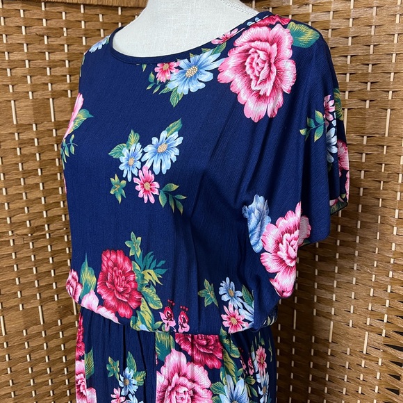 Ruby Rocks Navy Floral Bianca Maxi Dress Sz M NWT - Picture 6 of 8